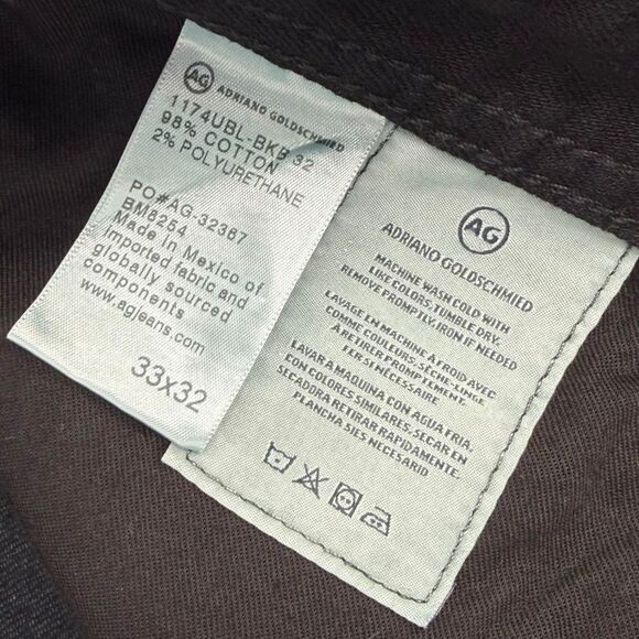 Ag Adriano Goldschmied Men's The Graduate Tailored Leg Denim Jeans Black 33x32 - Picture 9 of 12